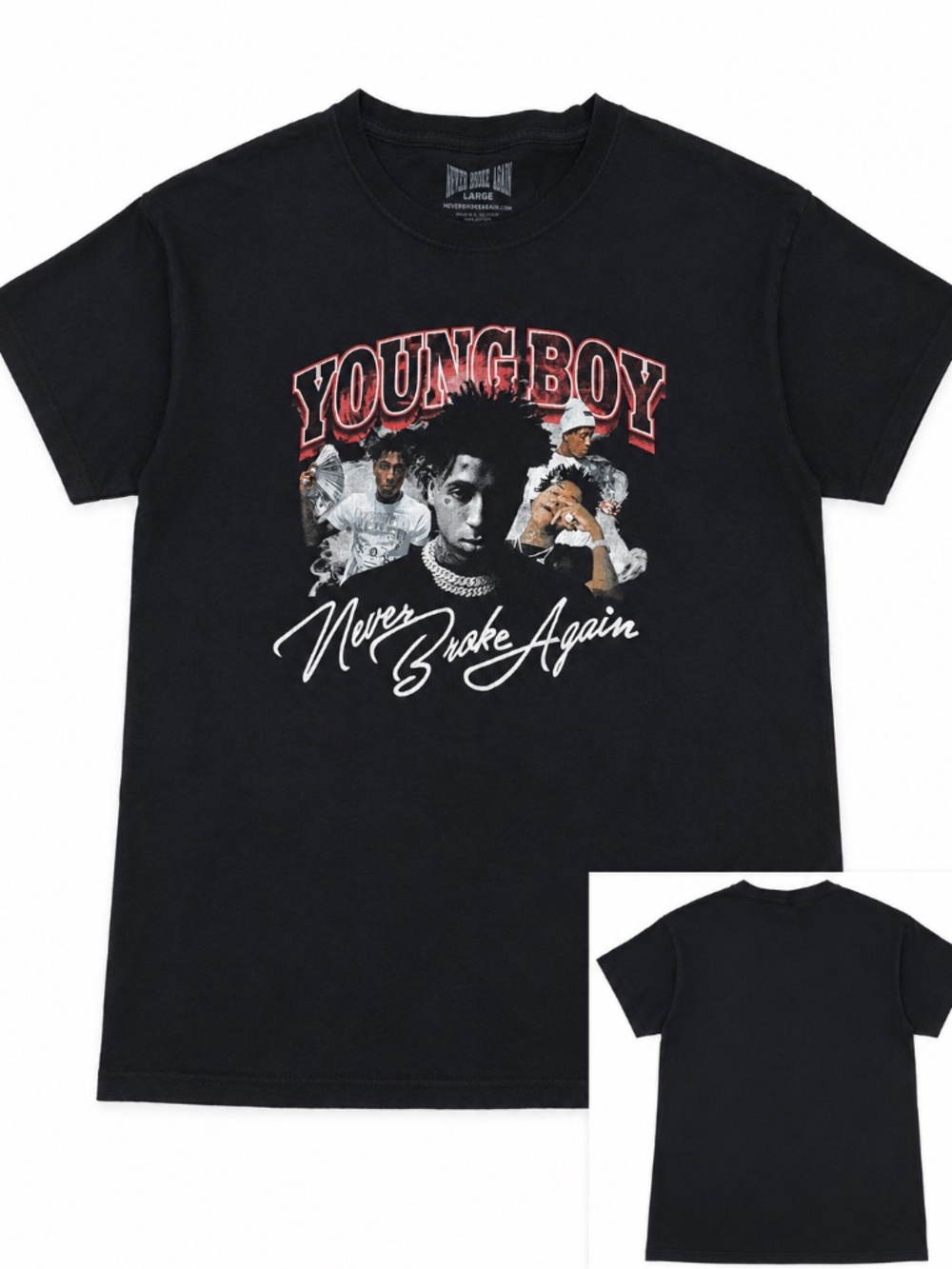YoungBoy Never Broke Again Graphic T-Shirt Black Large